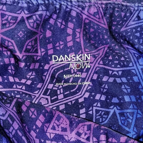 Danskin Workout Capri Lattice Leggings Blue Purple Sz S 4 6 - Picture 4 of 8